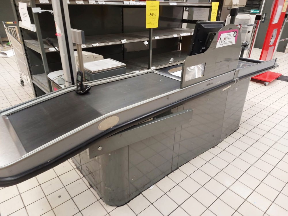 Sortie de caisse PMR Rasec avec tapis roulant – L330 cm