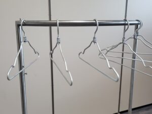 Portant arrondi gris métallisé H 130 cm