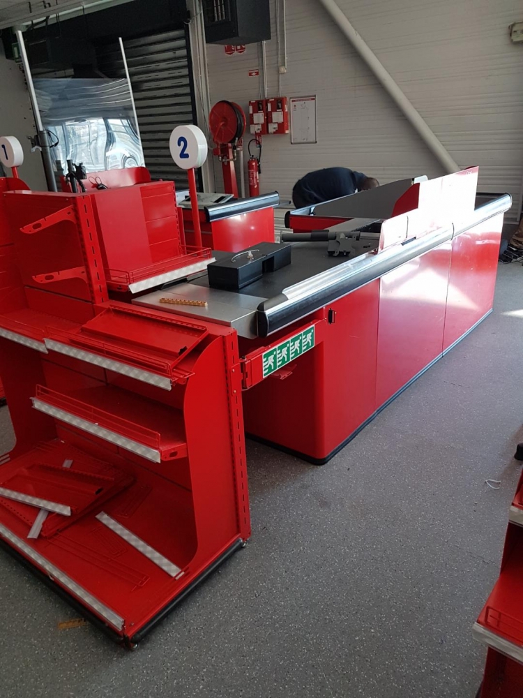 Terminal de caisse 330 cm droit avec tapis roulant – Image 2