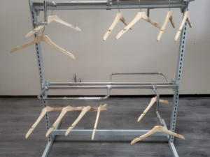 Portant à vêtements professionnel – Robuste – Gris – H144xL123cm