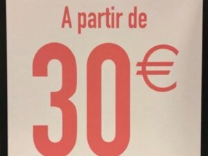 Panneau d’affichage Prix ” à partir de 30” recto/verso