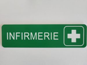 Pancarte de signalisation “Infirmerie” verte