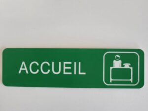 Pancarte de signalisation “Accueil” verte