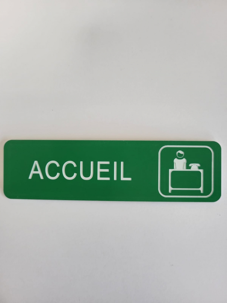 Pancarte de signalisation "Accueil" verte