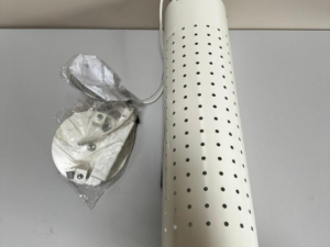 Lustre / spot suspension LED – Blanc et métal – Ø15 cm – L35 ou 55 cm