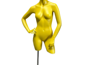 Buste mannequin femme + Socle – Jaune – Neuf