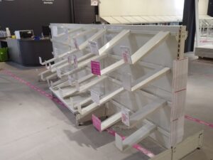 Lot de 3 gondoles centrales blanches ≈ 3.99 ml (idéal papier peint)