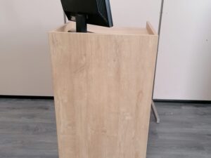 Comptoir banque d’accueil en bois clair – H105 x L60 x P60 cm