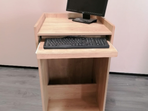 Comptoir banque d’accueil en bois clair – H105 x L60 x P60 cm