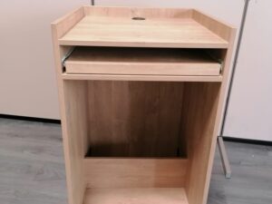 Comptoir banque d’accueil en bois clair – H105 x L60 x P60 cm