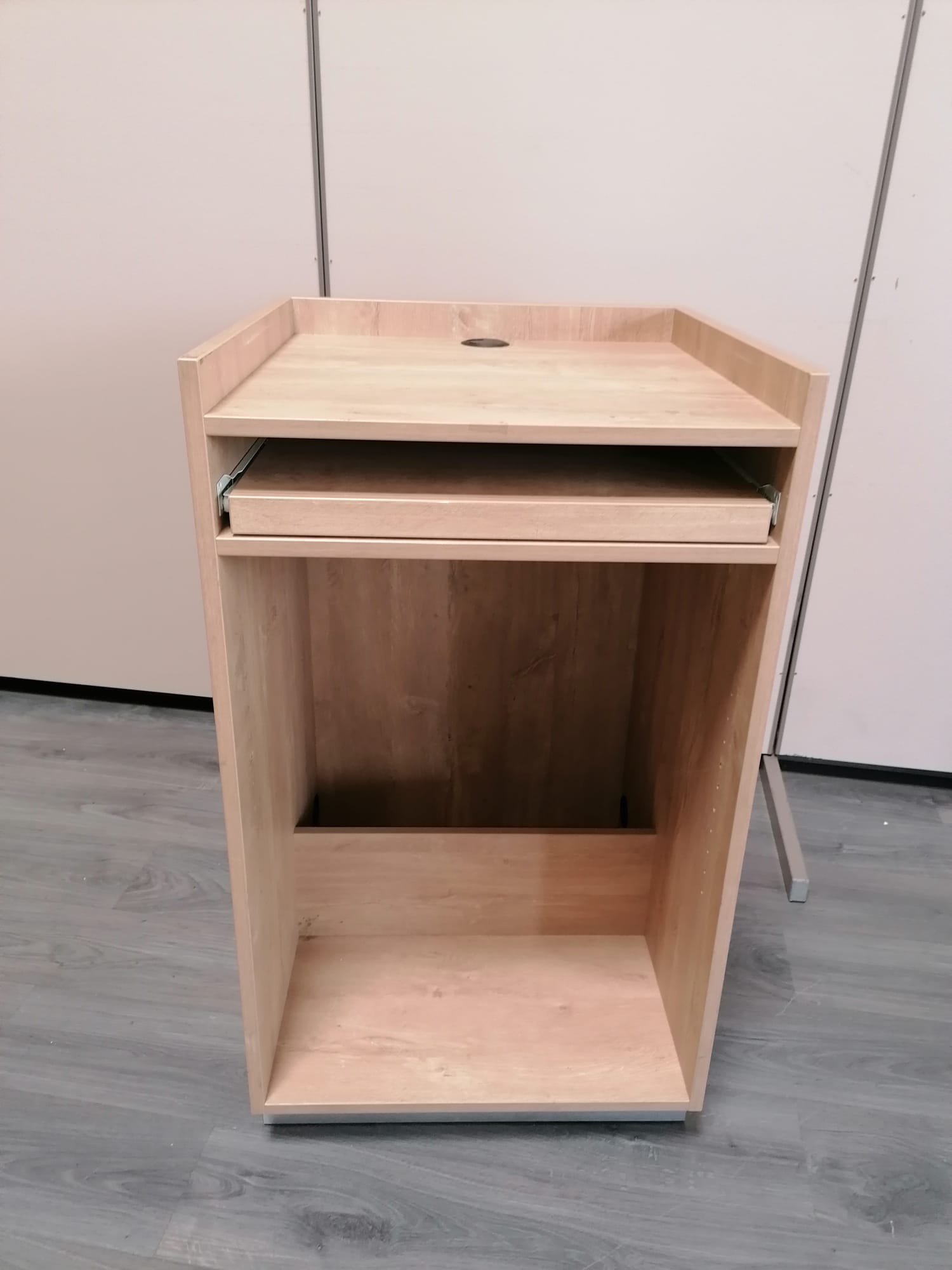 Comptoir banque d’accueil en bois clair – H105 x L60 x P60 cm – Image 4