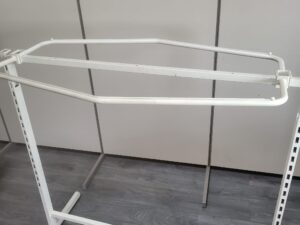 Portant à vêtements avec 2 barres penderies – métal blanc – L145 cm