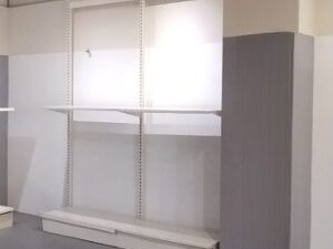 Lot de 2 gondoles simples métalliques avec tablettes