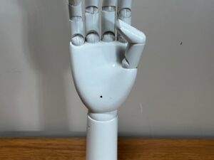 Main de présentation articulée unisexe en fibre de verre blanche – H33 cm