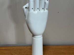 Main de présentation articulée unisexe en fibre de verre blanche – H33 cm