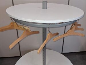 Portant à vêtements professionnel – Cercle – Blanc – H128xØ116 cm