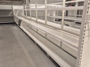 Lot de 4 gondoles centrales blanches avec TG ≈ 4 ml