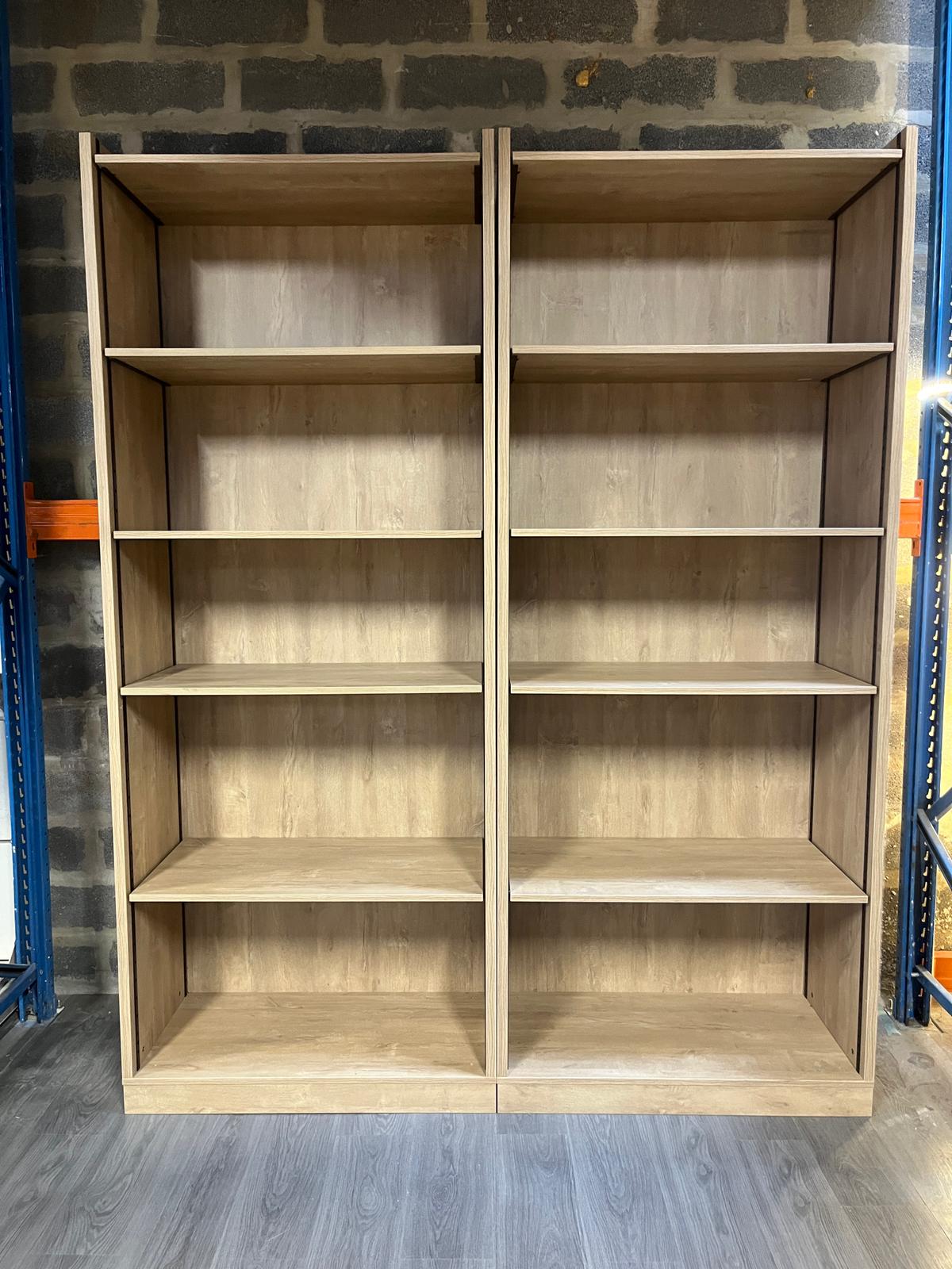 Étagère type bibliothèque bois avec 5 tablettes réglables – 3 modèles disponibles