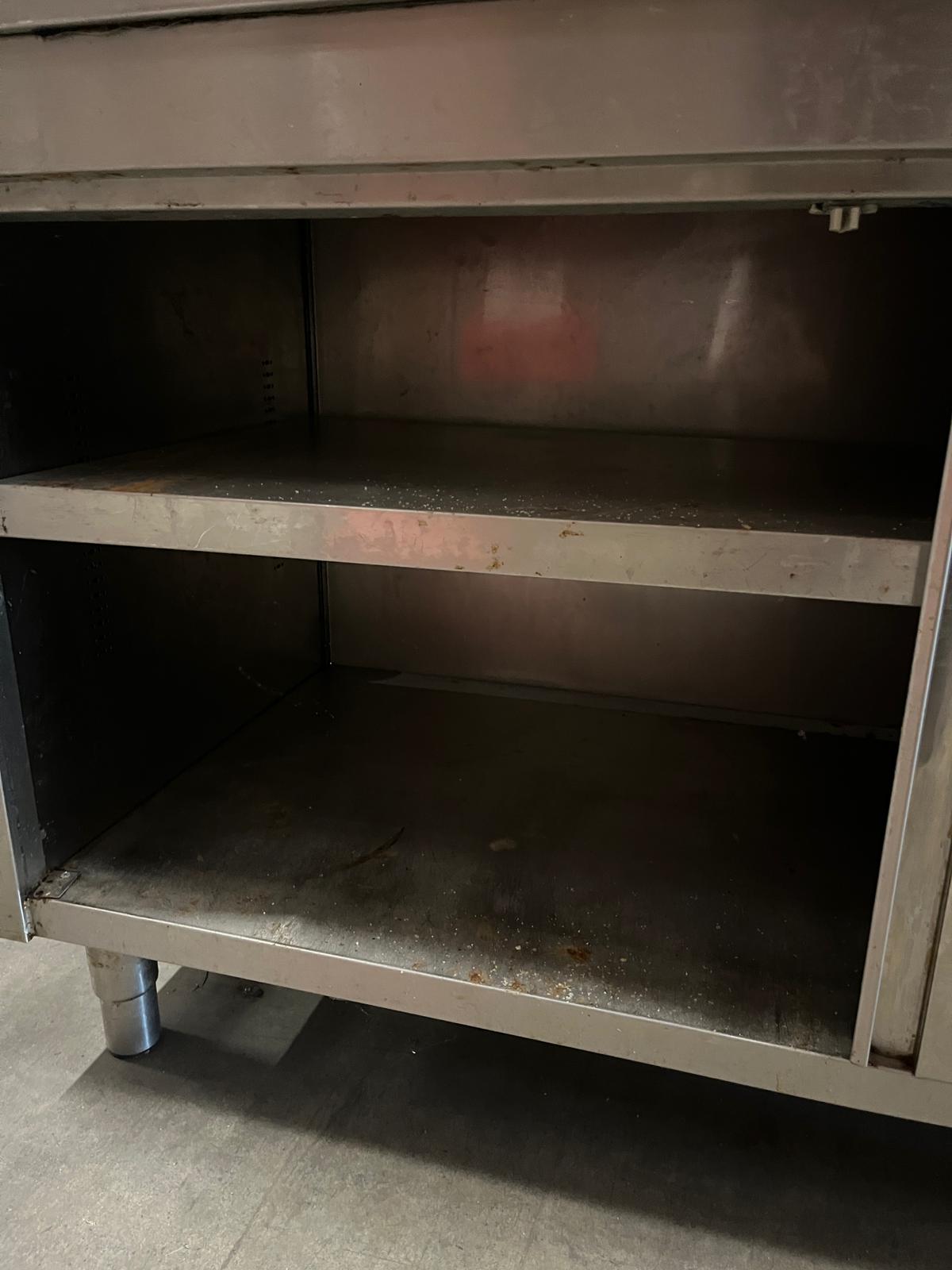 Meuble bas Inox avec dosseret L 140 cm – Image 2
