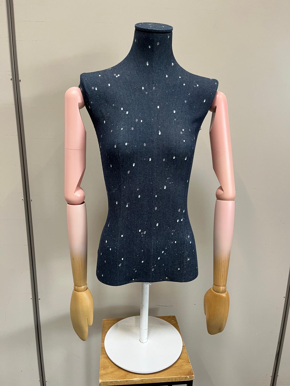 Mannequin Buste Femme effet jean + Socle