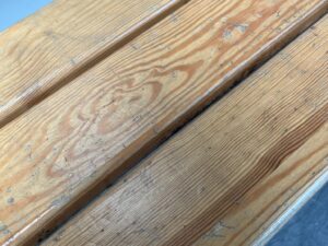 Banc vestiaire bois et métal gris – L120 cm