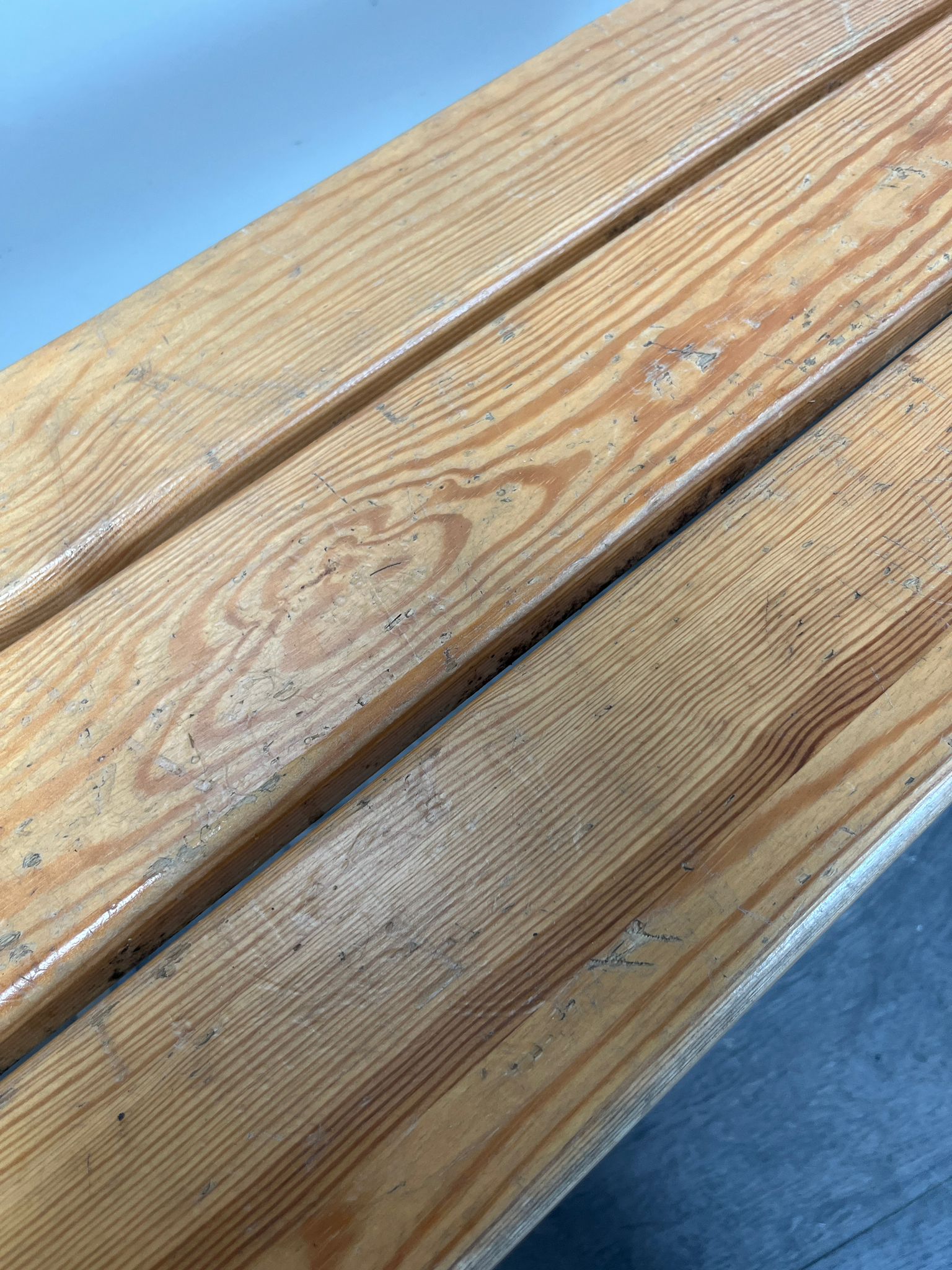 Banc vestiaire bois et métal gris – L120 cm – Image 3