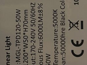 Luminaire linéaire LED 50W