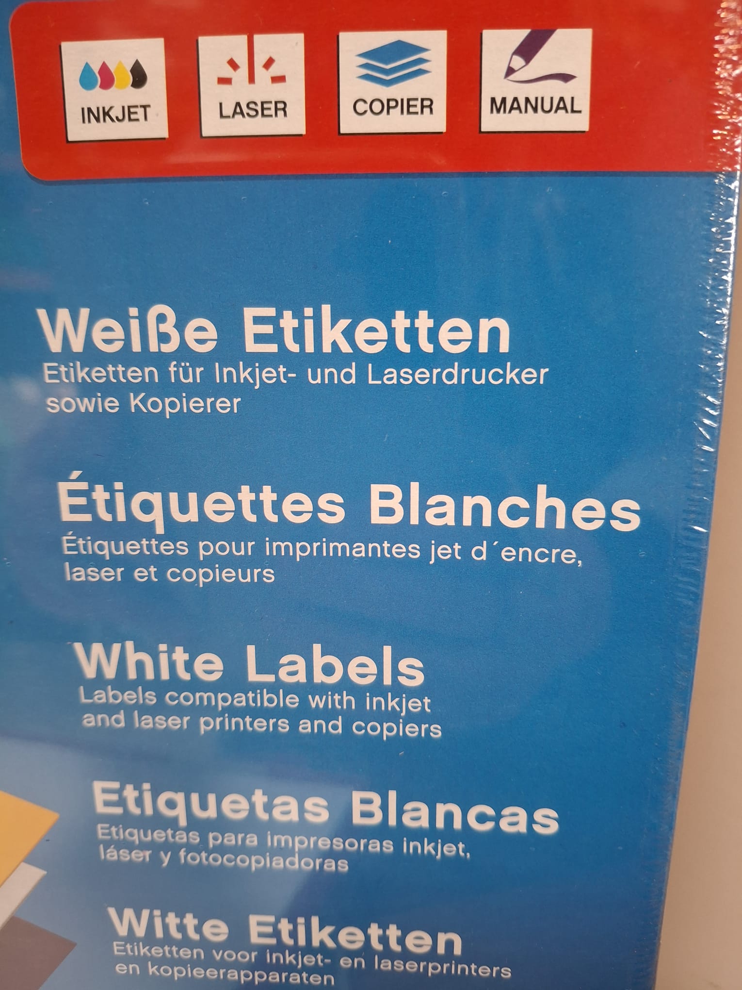 Boîte de 100 x 24 étiquettes adhésives 70x35 Multi-usages Blanc – Image 2