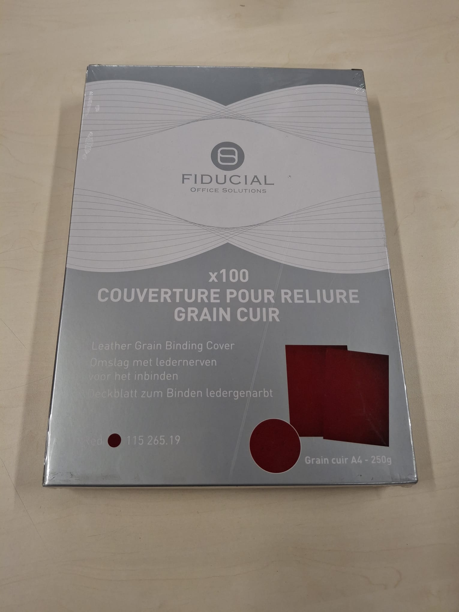 Lot de 100 couverture pour reliure A4 - Rouge - FIDUCIAL