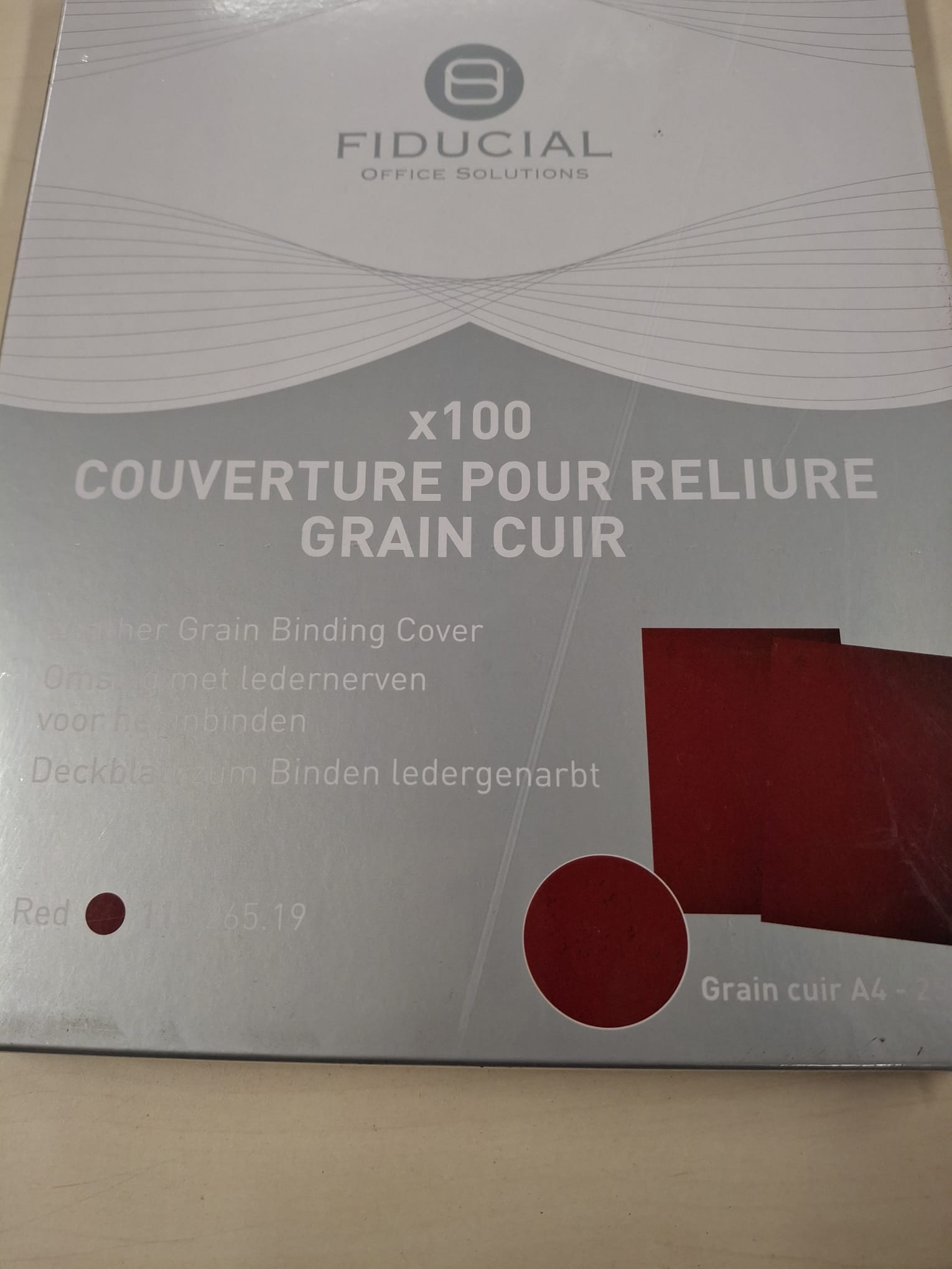 Lot de 100 couverture pour reliure A4 - Rouge - FIDUCIAL – Image 3