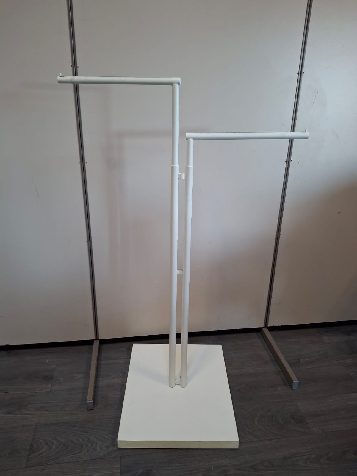 Portant à vêtements professionnel - Blanc - Hauteur réglable 50x60cm – Image 5
