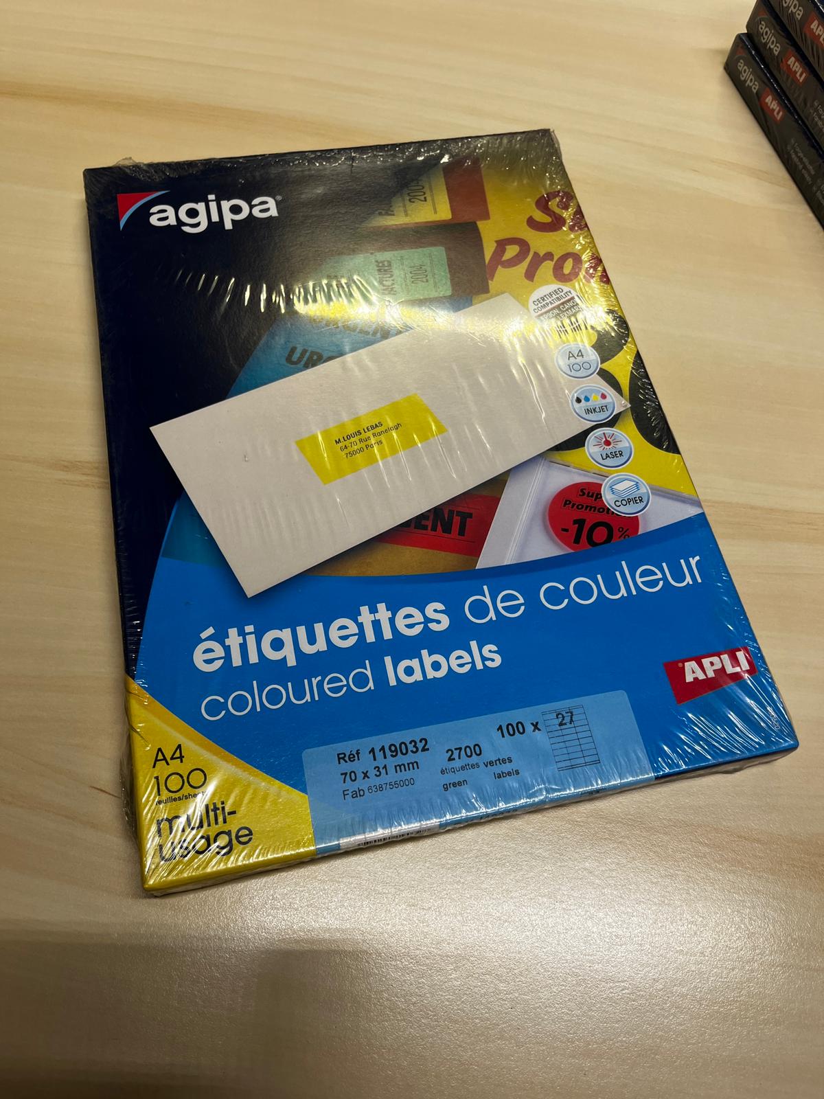 Étiquettes multi-usages vertes 70 x 31mm