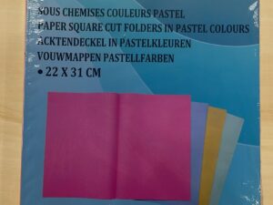 Sous chemises couleur PASTEL 22 x 31 cm