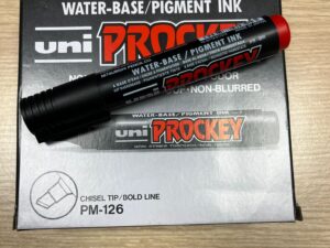Marqueur encre rouge PROCKEY – Pointe biseautée
