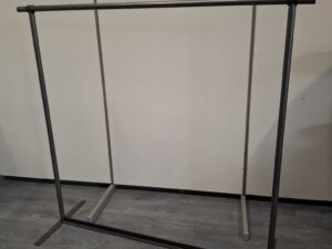 Portant à vêtements professionnel – Gris – H138xL139 cm