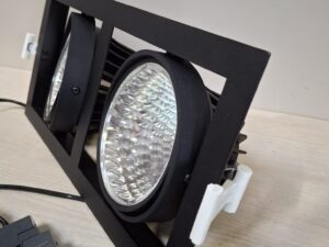 Double spot encastrable orientable LED 2x34W – Structure noire – Driver Philips