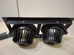 Double spot encastrable orientable LED 2x34W – Structure noire – Driver Philips