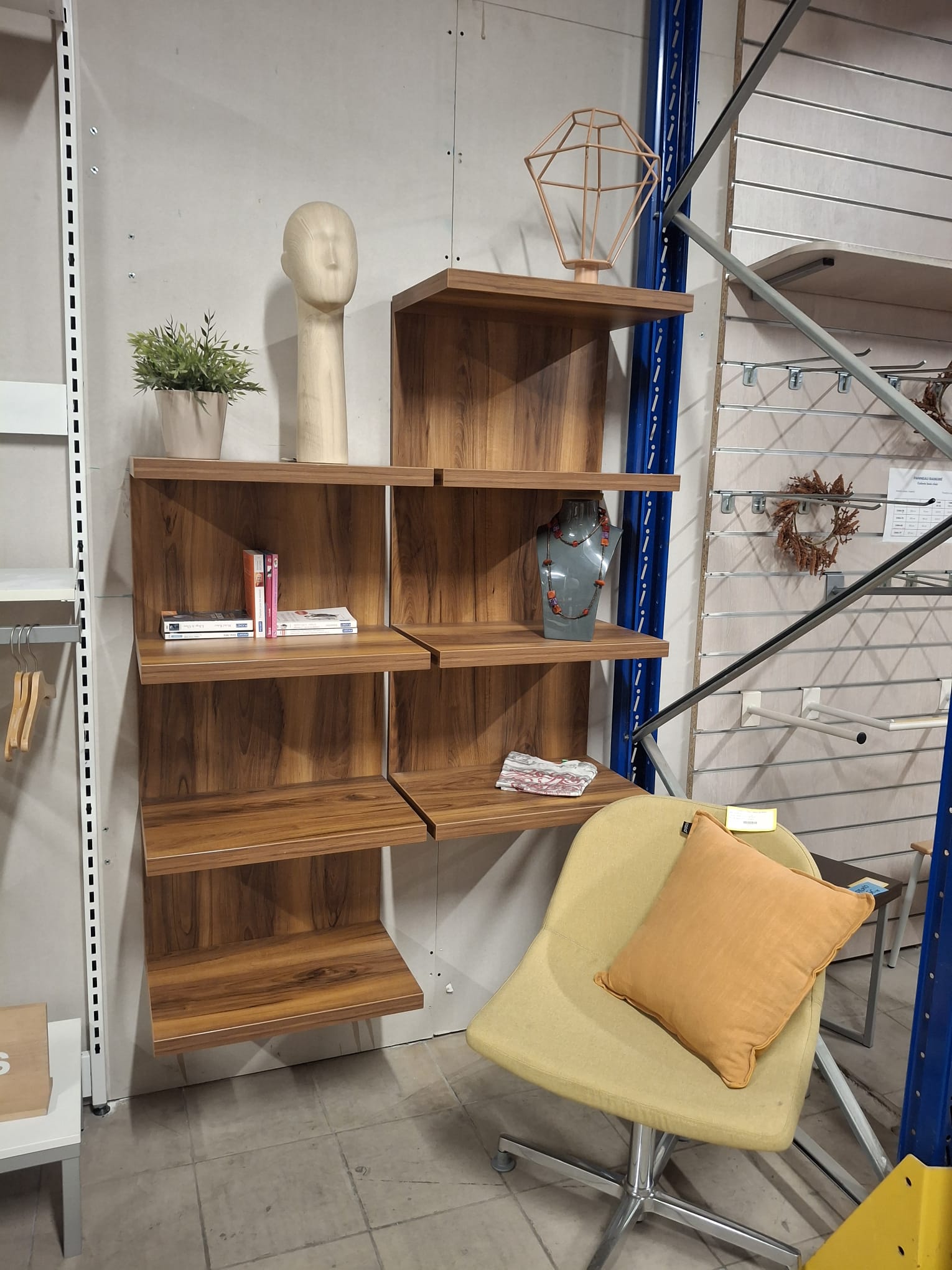 Étagère murale en bois- 4 niveaux - H115xL55cm