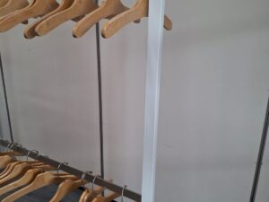 Portant double penderie, barre amovible – Bois & Blanc – H154xL100cm