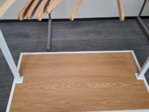 Portant double penderie, barre amovible – Bois & Blanc – H154xL100cm