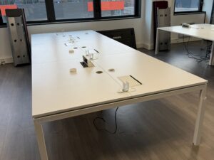 Bureau bench 6 postes blanc – Bureau open space professionnel