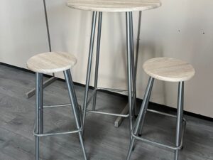 Table mange-debout avec tabourets – pratique et légère – H105cm