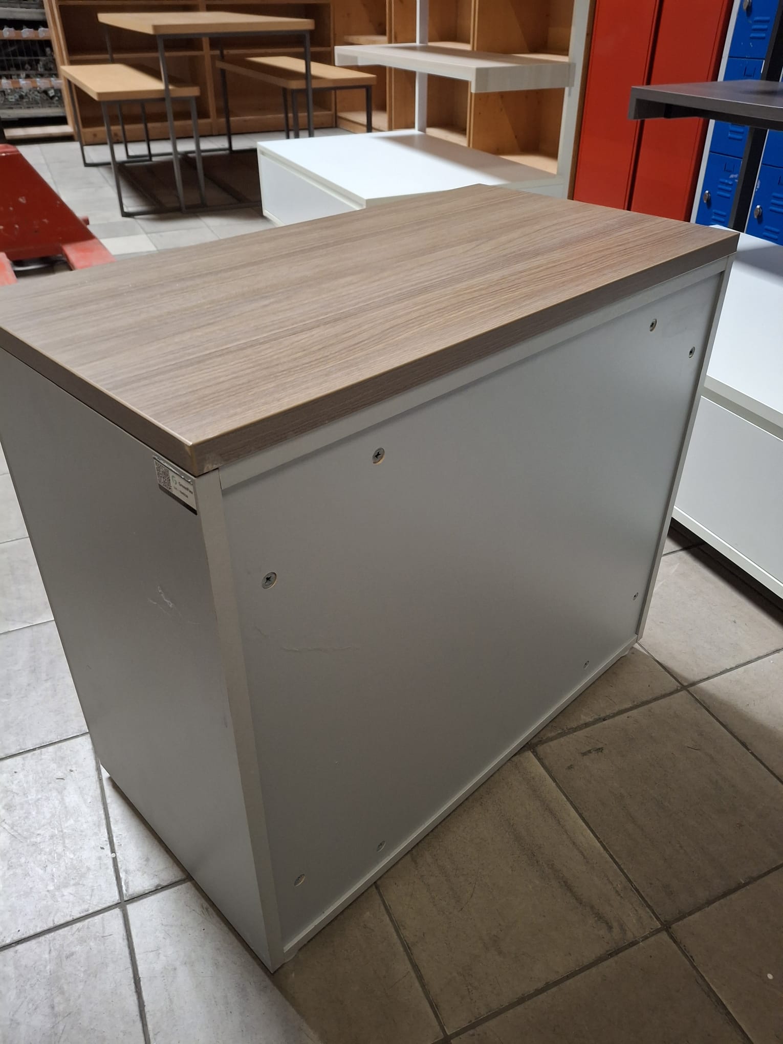 Armoire basse de bureau - Structure bois avec clé - H71xL80cm