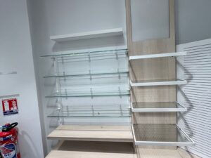 Lot de 2 éléments muraux avec colonne bois – L152 cm