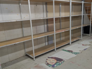 Lot de 4 étagères murales – Bois & Métal – 60 x 400 x H 200 cm