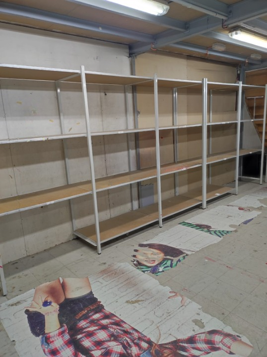 Lot de 5 étagères murales - Bois & Métal - 60 x 500 x H 200 cm