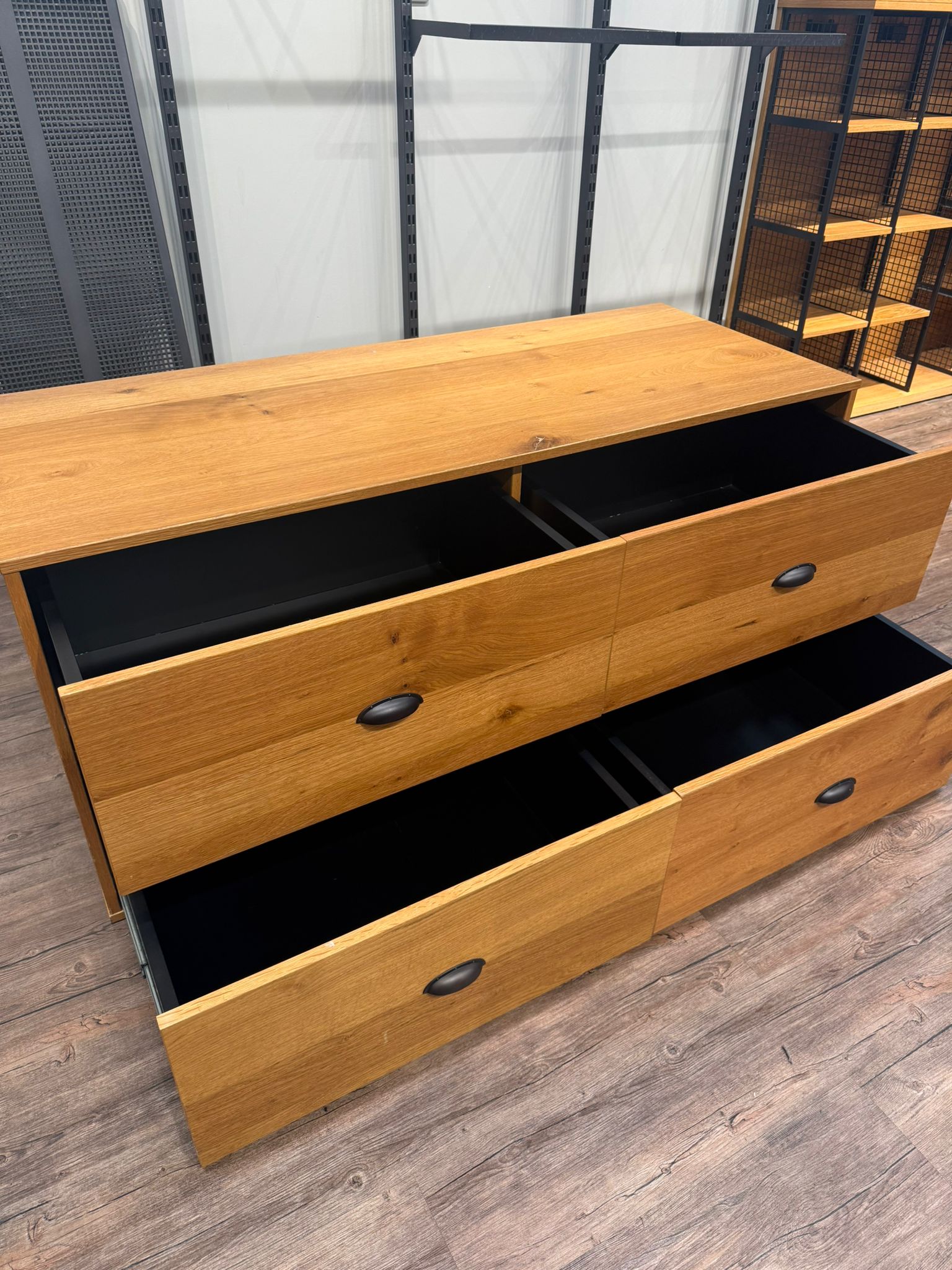 Commode 4 tiroirs - bois - 150 x 60 x H 67 cm