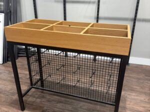 Bac soldeur avec grille et broches – Métal noir – 100 x 45 x H 93 cm