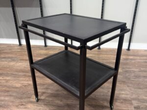 Table de travail métallique noir sur roulettes – 73 x 53 x H 95 cm