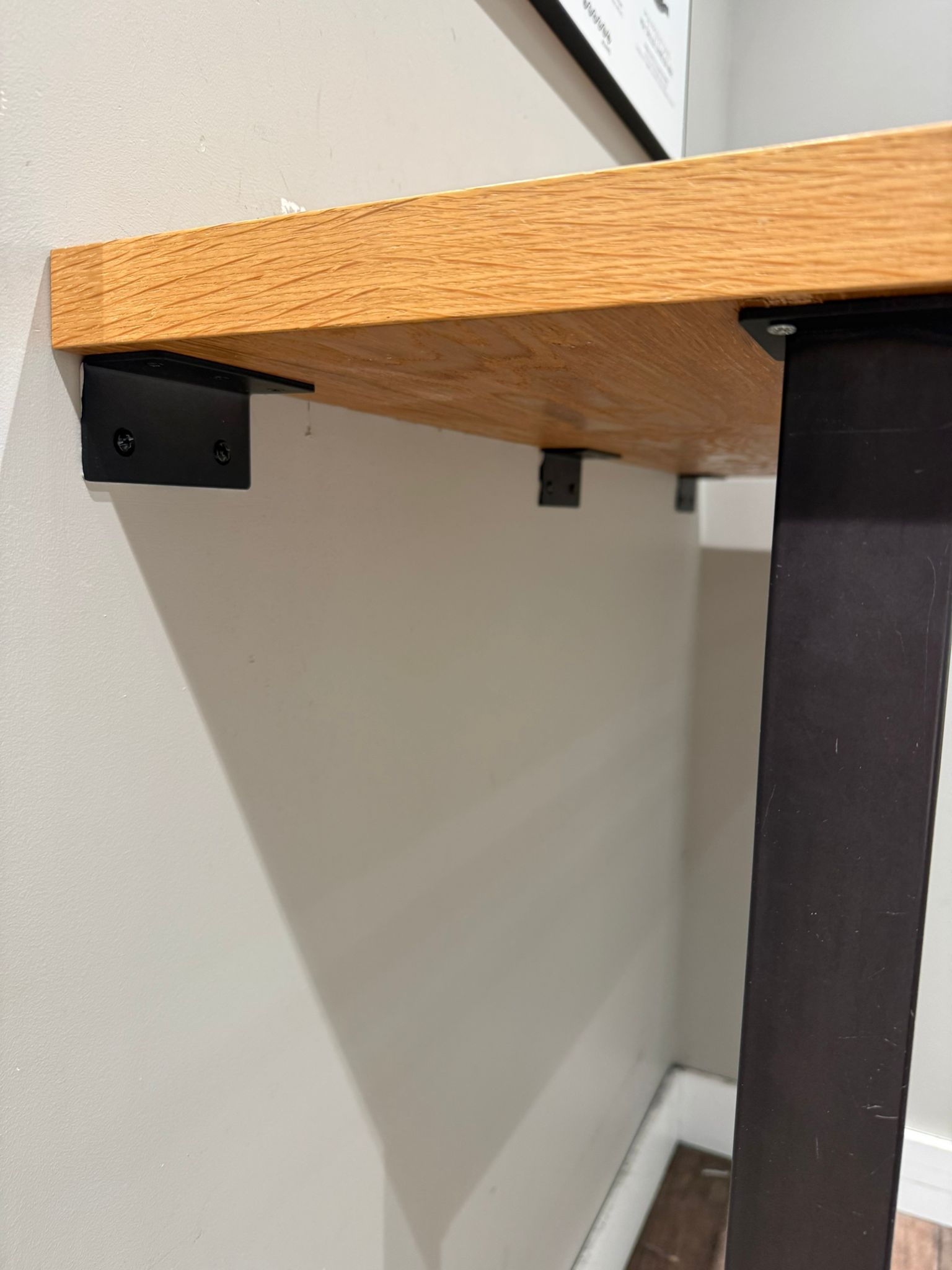 Console murale bois métal style industriel - 110 x 35 x H 110 cm